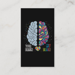 Autism Awareness Heart Autistic Colorful Brain Business Card