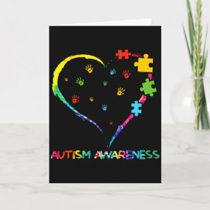 Autism Awareness Heart Color Puzzle Love Needs No Card