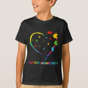 Autism Awareness Heart Color Puzzle Love Needs No T-Shirt