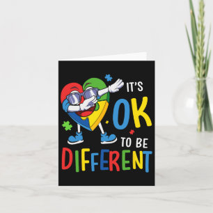 Autism Awareness Heart Dabbing Acceptance Men Wome Card