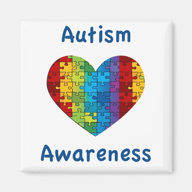 Autism Awareness Heart Magnet (Front)