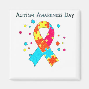 Autism Awareness Heart Magnet