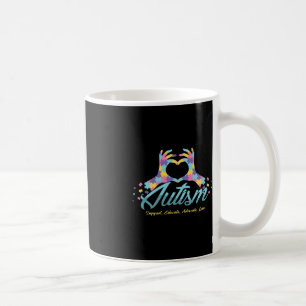 Autism Awareness Heart Puzzle Autistic Ribbon Spec Coffee Mug