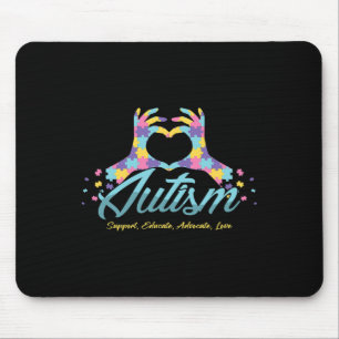 Autism Awareness Heart Puzzle Autistic Ribbon Spec Mouse Mat