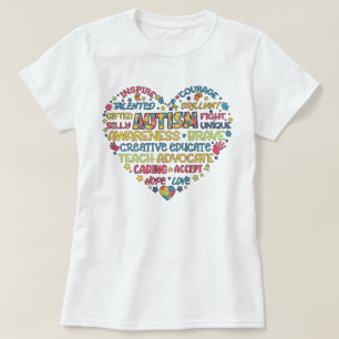 Autism Awareness Heart Puzzle Piece Pride T-Shirt