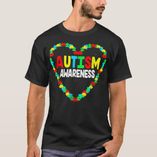 Autism Awareness Heart Puzzle Piece Support Autist T-Shirt
