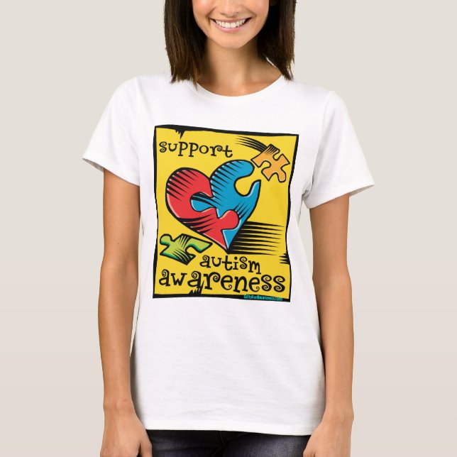 Autism Awareness Heart Puzzle Pieces T-Shirt (Front)
