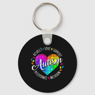 Autism Awareness Heart Respect Love Support Teache Key Ring