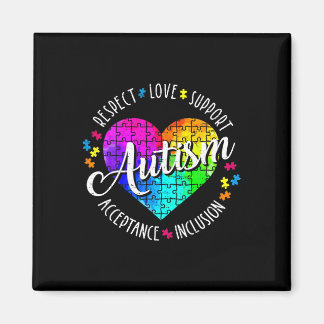 Autism Awareness Heart Respect Love Support Teache Magnet