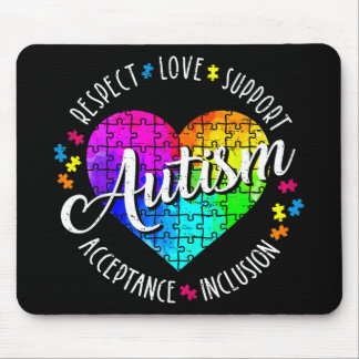Autism Awareness Heart Respect Love Support Teache Mouse Mat