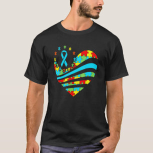 Autism Awareness Heart Support Autistic Month Kid T-Shirt