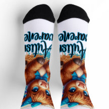 Autism Awareness highland Cow Socks 