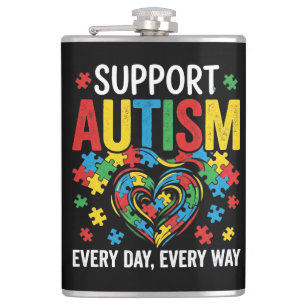 Autism awareness hip flask