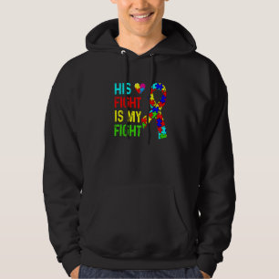 Autism Awareness His Fight Is My Fight Dad Mum Sup Hoodie