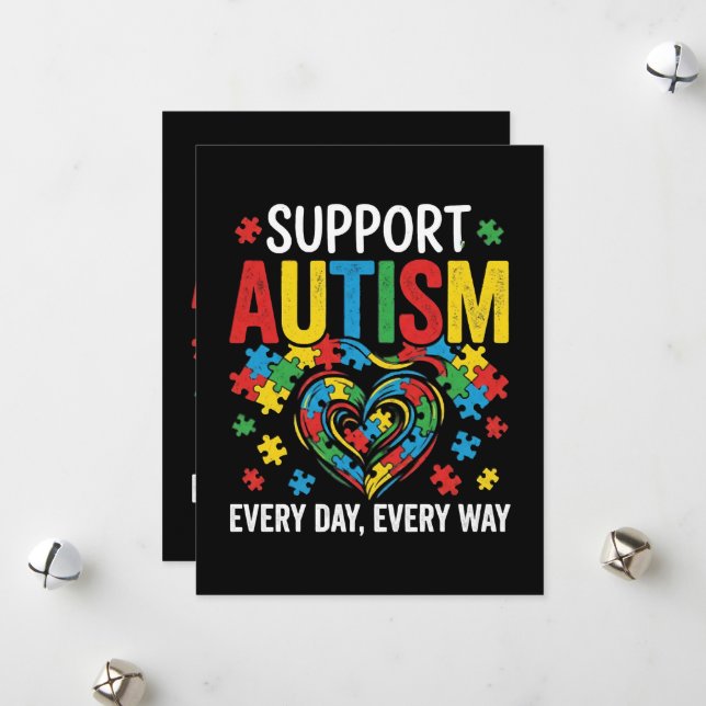 Autism awareness holiday card (Front/Back In Situ)