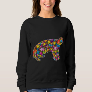 Autism Awareness Honey Badger Animals Puzzle For M Sweatshirt