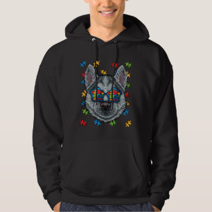 Autism Awareness Husky Puzzle Sunglasses Autistic Hoodie