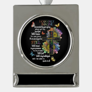 Autism Awareness I Can Only Imagine Jesus Faith Silver Plated Banner Ornament