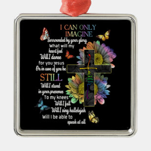 Autism Awareness I Can Only Imagine Jesus Faith T- Metal Tree Decoration