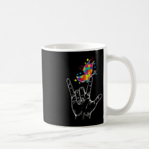 Autism Awareness I Love You ASL Hand Sign Language Coffee Mug