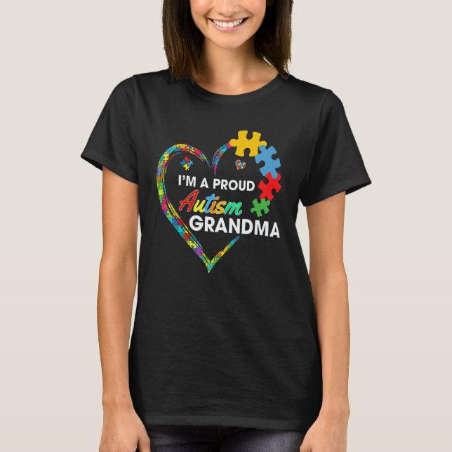 Autism Awareness  I m A Proud Grandma Love Puzzle  T-Shirt (Front)