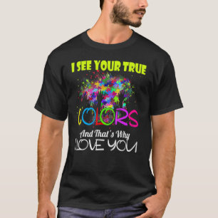 Autism Awareness I See Your True Colours Puzzle Pi T-Shirt
