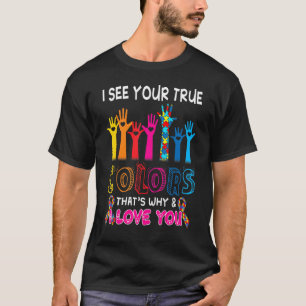 Autism Awareness I See Your True Colours Puzzle Pi T-Shirt