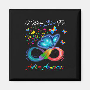Autism Awareness - I Wear Blue For Autism Awarenes Magnet