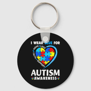 Autism Awareness I Wear Blue For Autism Awareness Key Ring