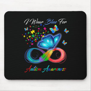 Autism Awareness I Wear Blue For Autism Awareness Mouse Mat