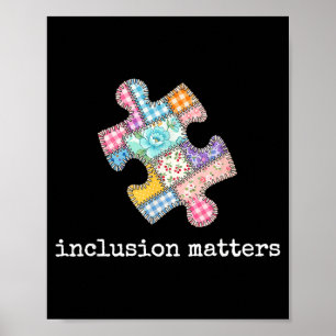 Autism Awareness Inclusion Patchwork Puzzle Poster
