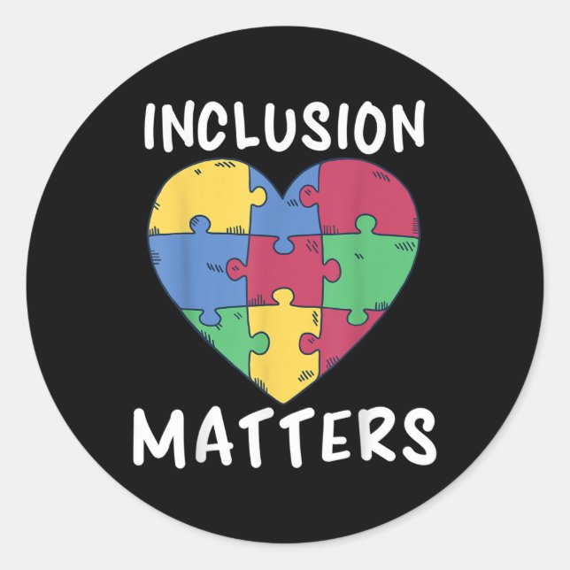 Autism Awareness, Inclusion S _1  Classic Round Sticker (Front)