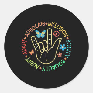 Autism Awareness Inclusion S Teacher Insational _6 Classic Round Sticker