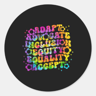 Autism Awareness Inclusion S Teacher Insational  Classic Round Sticker