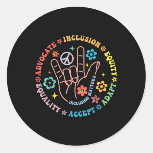 Autism Awareness Inclusion S Teacher Inspirational Classic Round Sticker
