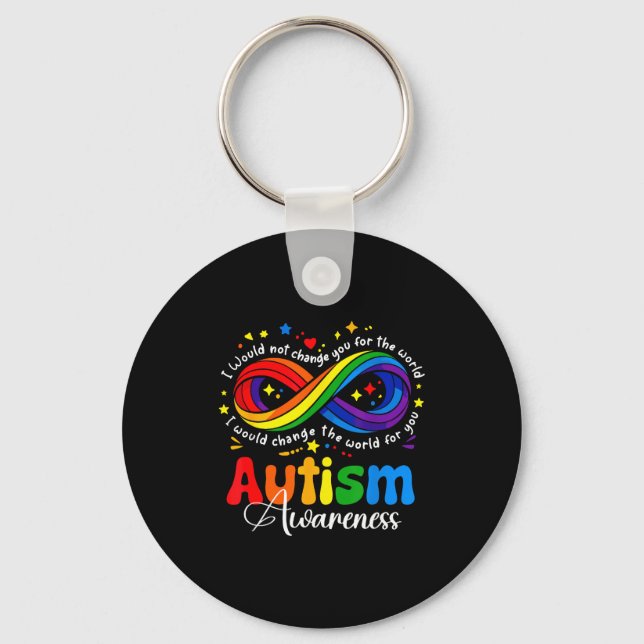 Autism awareness infinity symbol accept understand key ring (Front)