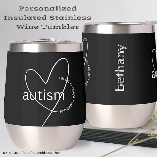 Autism Awareness Insulated Stainless Wine Tumbler (Creator Uploaded)
