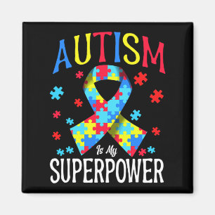 Autism Awareness Is My Superpower Puzzle Pieces Ri Magnet