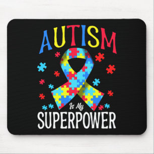 Autism Awareness Is My Superpower Puzzle Pieces Ri Mouse Mat