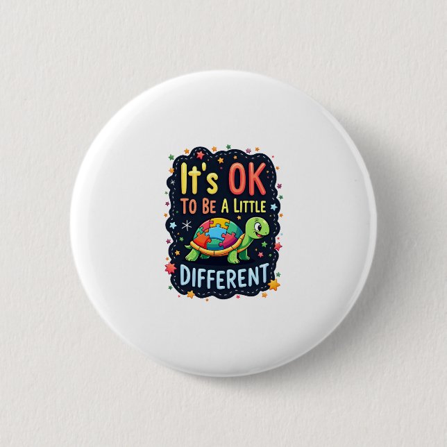 Autism Awareness It's Ok To Be A Little Different  6 Cm Round Badge (Front)