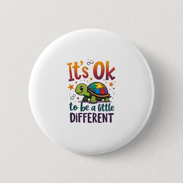 Autism Awareness It's Ok To Be A Little Different  6 Cm Round Badge (Front)