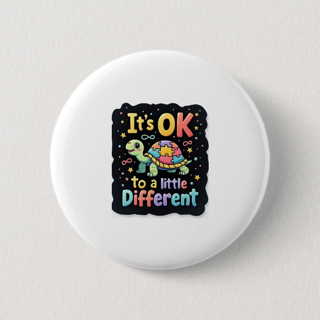 Autism Awareness It's Ok To Be A Little Different  6 Cm Round Badge (Front)