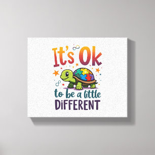 Autism Awareness It's Ok To Be A Little Different  Canvas Print