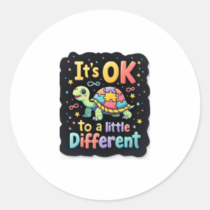Autism Awareness It's Ok To Be A Little Different  Classic Round Sticker