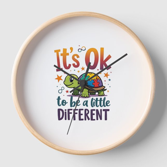 Autism Awareness It's Ok To Be A Little Different  Clock (Front)