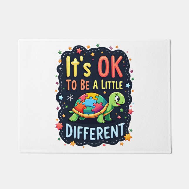 Autism Awareness It's Ok To Be A Little Different  Doormat (Front)