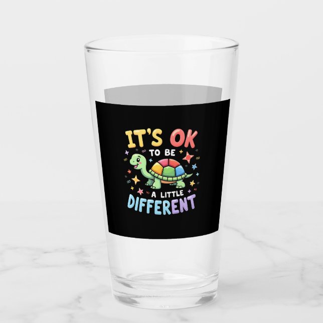 Autism Awareness It's Ok To Be A Little Different  Glass (Front)