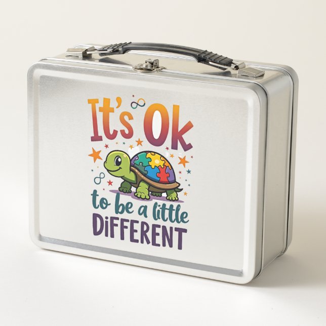 Autism Awareness It's Ok To Be A Little Different  Metal Lunch Box (Front)