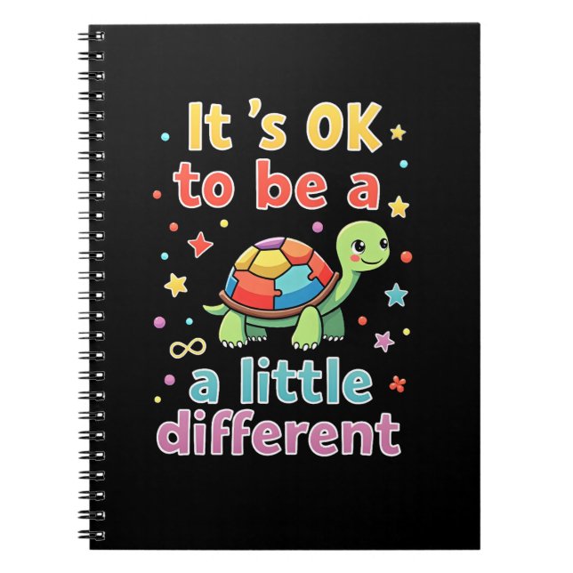 Autism Awareness It's Ok To Be A Little Different  Notebook (Front)