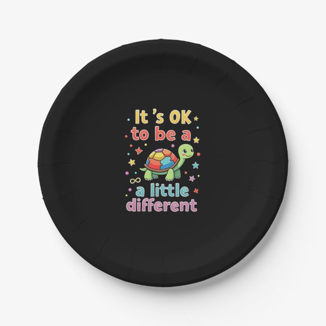 Autism Awareness It's Ok To Be A Little Different  Paper Plate (Front)